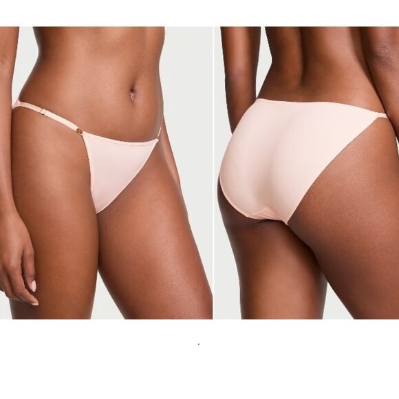 Victoria Secret Love Cloud Adjustable String Bikini Panty M L Pink Smooth - Picture 1 of 6